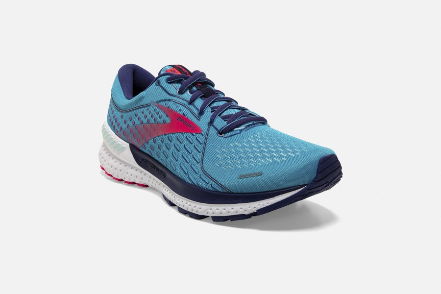 Brooks Adrenaline GTS 21 Road Running Shoes Womens - Blue/Pink - PNLYA-9805